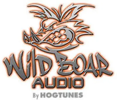 A logo of wild boar audio by hogtunes
