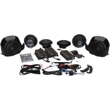 A set of speakers and other accessories for the car.