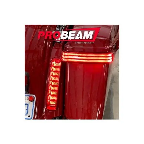 A red truck with the probeam logo on it.