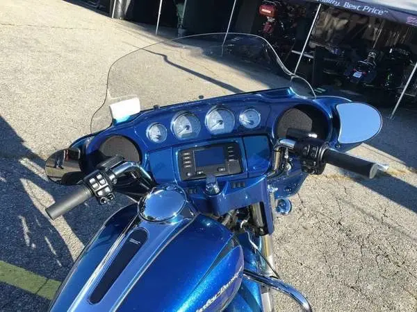 A motorcycle with many different gauges on it