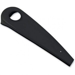 A black plastic knife with a hole in the middle.