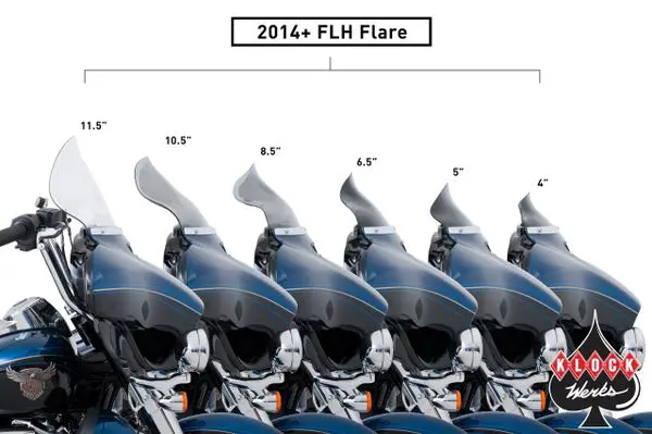 A line of motorcycles with the number 2 0 1 4 flh flare on them.